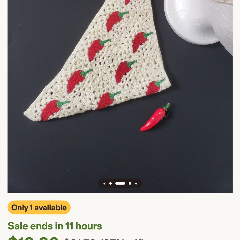 Chili Pepper Crochet Bandana